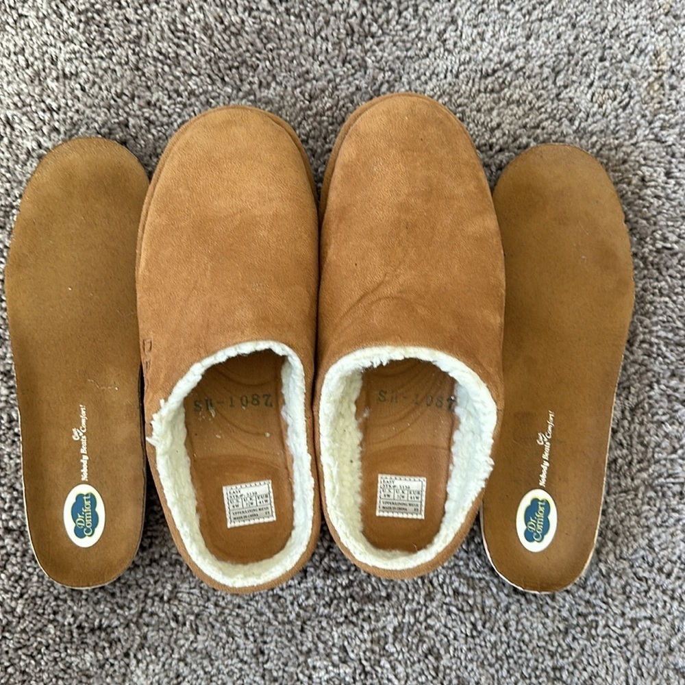 Dr.Comfort Men's Easy Therapeutic Slippers Camel Size 8 Wide - Picture 14 of 15